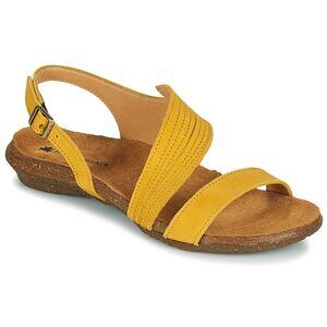 El Naturalista Women's Ankle-Strap Sandal, Curry, 7